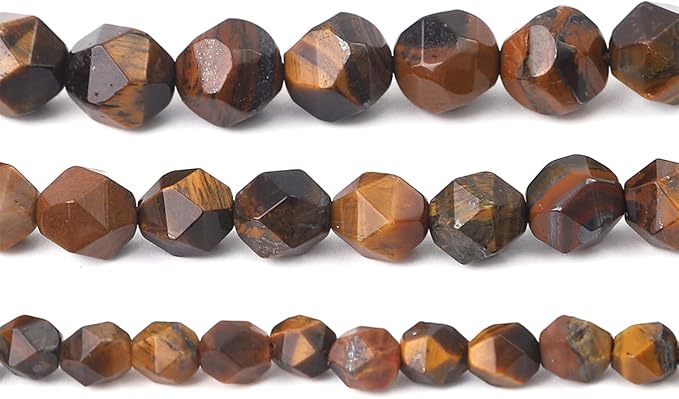Faceted Natural Yellow Tiger Eye Stone Round Beads 10mm 36cm/Strand for Jewelry Making