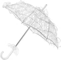 Lace Umbrella for Tea Party, Vintage Parasol with White Floral Lace, Elegant Bridal Umbrella for Wedding, Garden Party, Victorian Photo Props, Costume Cosplay, Women & Girls Gift