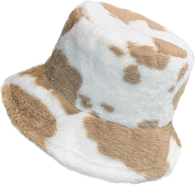 Winter Soft Faux Fur Plush Bucket Hat, Lovely Fisherman Cap, Fashion Outdoor Thick Warm Sun Cap for Women