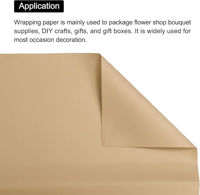 MECCANIXITY Pearlescent Film Flower Wrapping Paper 22.8x22.8 Inch Waterproof for DIY Crafts, Gift/Gift Box Packaging Smoky Orange Pack of 20