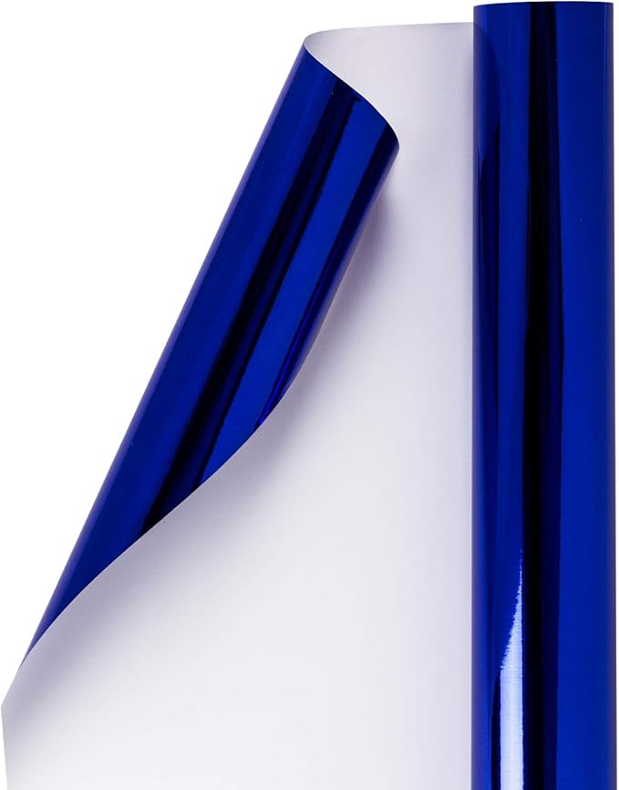 RUSPEPA Royal Blue Metallic Wrapping Paper - 81.5 Sq Ft - Solid Color Paper Perfect for Wedding,Birthday,Christmas,Baby Show - 30 inches x 32.8 feet