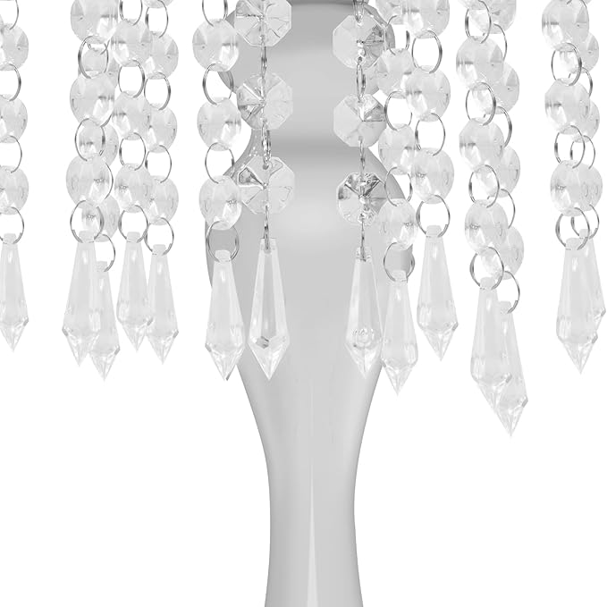Flower Stand Vase, 10 Pcs Glam Crystal Wedding Reception Decorations with Sparkling Beads Table Center Display Flower Arrangement Flower Stand Metal Vase for Event Party Decor (Silver, H:13.78in)