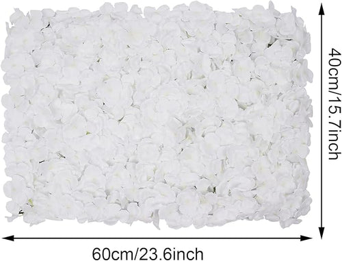 16"x 24" Artificial Flower Wall Panels,Flower Wall Mat Silk Flower Panels for Outdoor Garden Backyard Fence Fence Privacy Screen and Indoor Wall Decor(10Pcs White,Style 3)