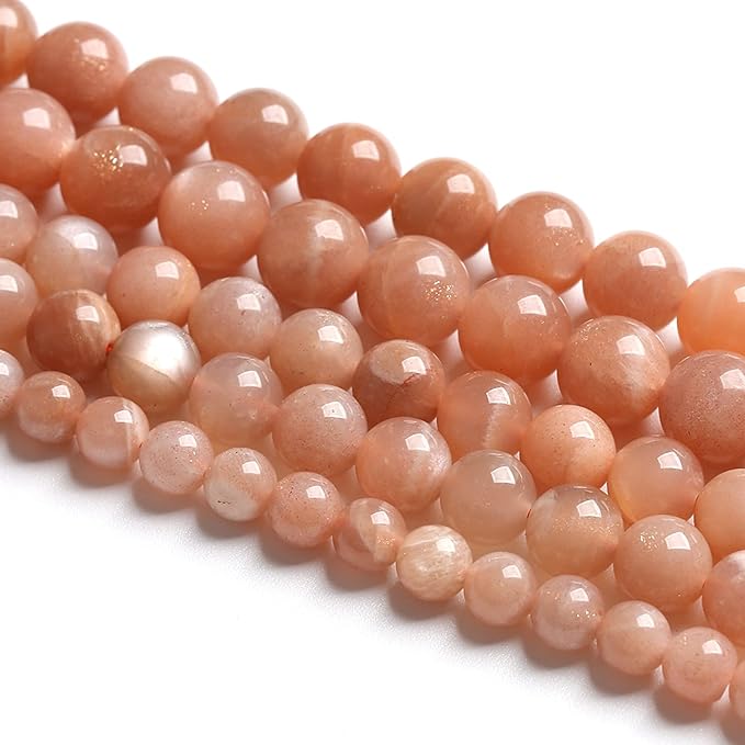 6MM 60PCS Natural Stone Sunstone Gemstone Loose Beads for Jewelry Making DIY Bracelet Crystal Beads