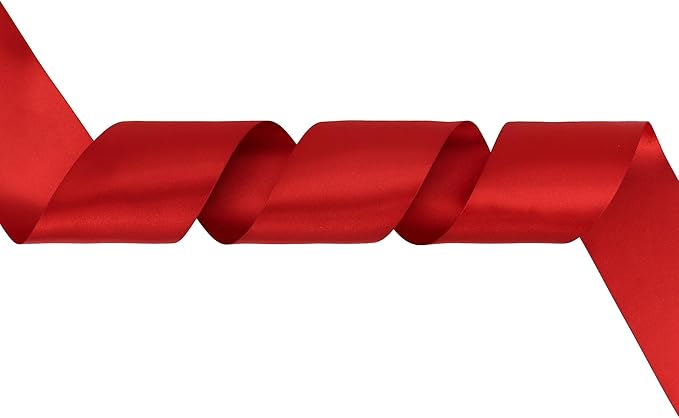 MEEDEE Red Satin Ribbon 3 Inch Wide Ribbon by 10 Yards Lux Double Faced Satin Ribbons Red Christmas Ribbons for Christmas Tree, Weddings, Flower Bouquet, Holiday Decorating