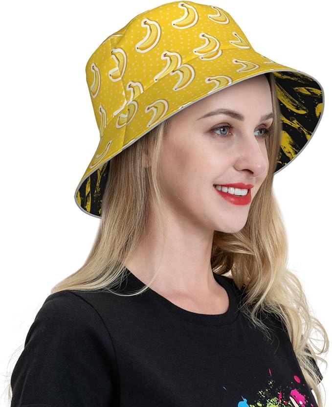 Bucket Hat Double-Side-Wear Reversible Sun Hat Beach Travel Hiking for Women Men