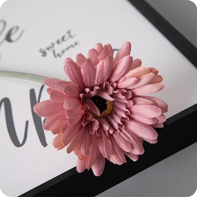 12pcs Artificial Gerbera Daisies,22 Inch Long Stem Silk Daisy Flowers,Realistic Artificial Flower Mums for Home Décor Centerpiece Wreath Supplies Wedding Bouquet,Champagne