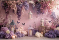 YongFoto Elegant Flower Wall Backdrop 20x10ft Floral Butterfly Candle Photography Background Baby Bridal Shower Wedding Girl Birthday Party Banner Room Decor Portrait Photoshoot Wallpaper Photo Booth