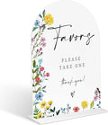 Acrylic Wedding Signs Favors Please Take One Sign for Reception, 6x8" Floral Themed Arch Acrylic Table Decor, Love Is In Bloom & Baby In Bloom Decorations for Baby Shower Bridal Shower Engagement