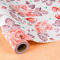 MAYPLUSS Flower Gift Wrapping Paper Roll - 17Inch x 33Feet - Luxury Elegant Floral with Gold Pattern Girl Gift Wrap Present Sheet for Wedding, Bridal Shower, Birthday, Engagement and Mother's Day