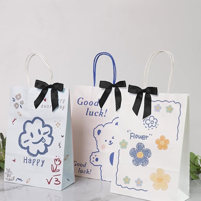 50 PCS Black Twist Tie Bows 2.5" Satin Ribbon Bows Decor for Gift Wrapping Craft Treat Bags Cake Pop Basket, Wedding Baby Shower Birthday Party Favors