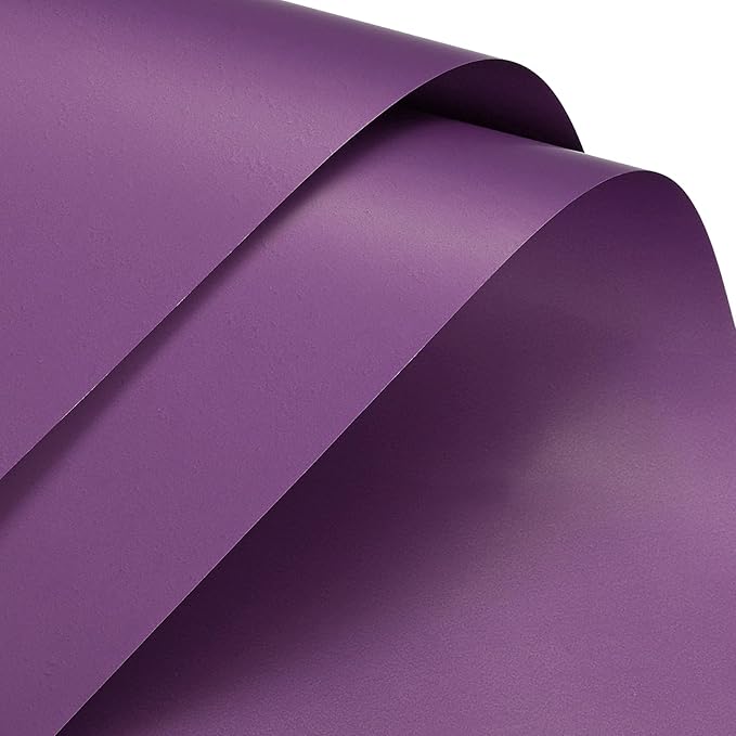 MECCANIXITY Pearlescent Film Flower Wrapping Paper 22.8x22.8 Inch Waterproof for DIY Crafts, Gift/Gift Box Packaging Dark Purple 20 Pcs