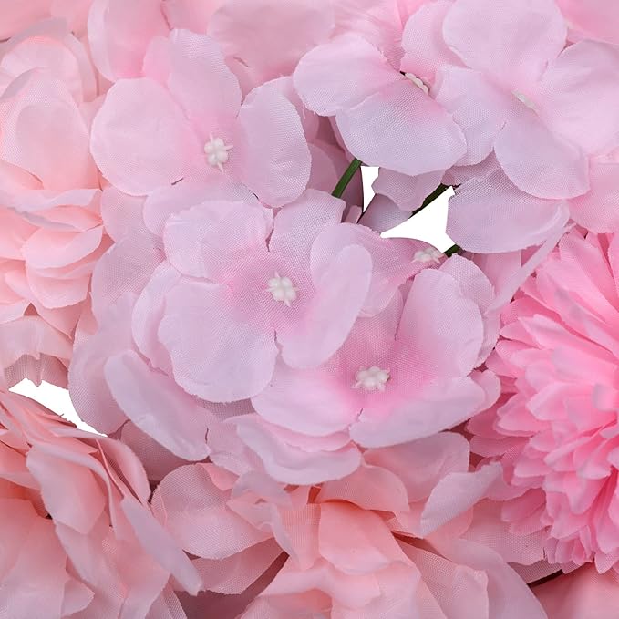 Gdrasuya10 6pcs Realistic Flower Wall Background Artificial Flowers Wall Backdrop Panel 3D Silk Rose Fake Flower Wall Panel Banquet Wedding Party Decor, Photography Background 60 x 40 cm