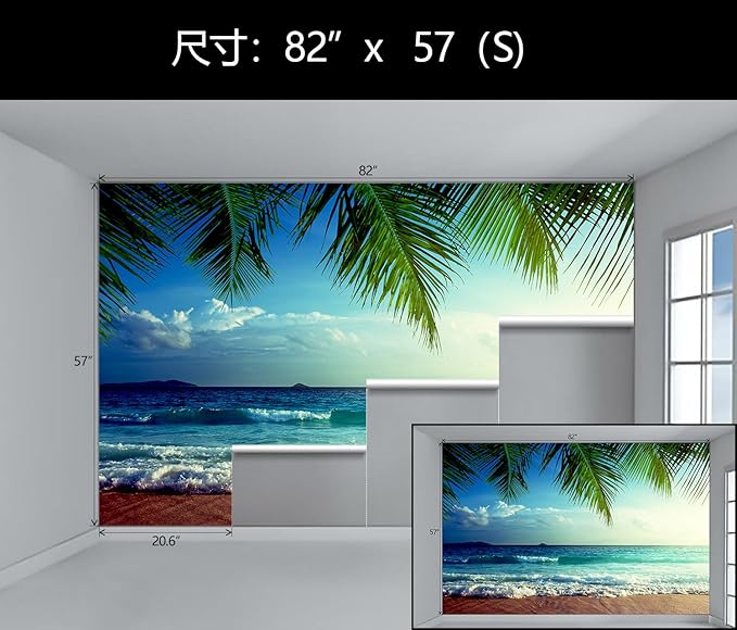 WFBHUA-Beach Wallpaper Mural Peel and Stick Tropical Sunset Ocean Waves Self Adhesive Wall Mural for Bathroom Bedroom 82"x57"