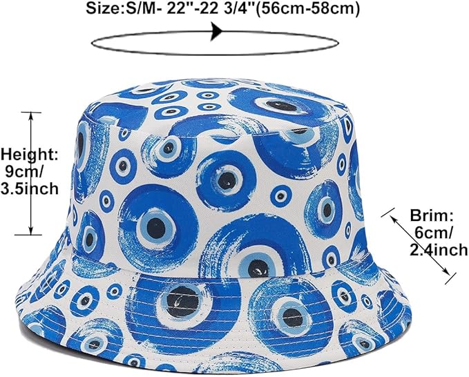 Quanhaigou Bucket Hat for Men Women,Packable Reversible Printed Sun Hats,Fisherman Outdoor Summer Travel Hiking Beach Caps