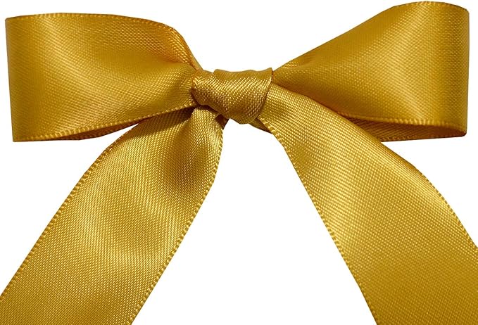 Morex Ribbon Double Face Satin Ribbon, 7/8"" x 50 Yd, Dijon, Silk Ribbons for Gift Wrapping, Birthday Gifts, Satin Dress for Women, Crafts, Wedding