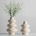 Ceramic Vases Set 2, Modern Home Decor,Off White Round Vases,Modern Dried Flower Vases, Boho Home Decor for Centerpieces Wedding Dinner Table Party Living Room Office Bedroom