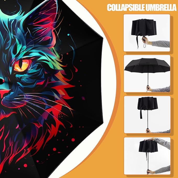 Small Compact Travel Automatic Folding Umbrella for Women, Portable Lightweight, Rain, Wind, UV Sun Shade