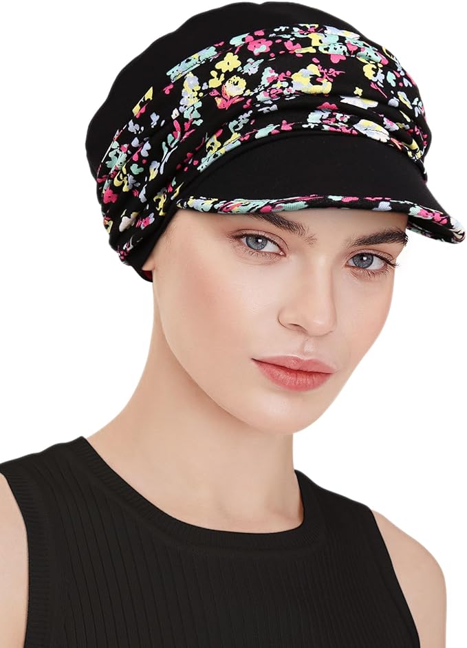 Chemo Headwear Viscose Newsboy Cap for Women Fall and Winter Hats