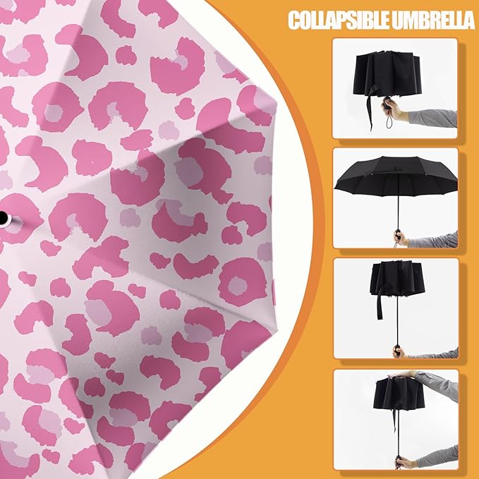 Small Compact Travel Automatic Folding Umbrella for Women, Portable Lightweight, Rain, Wind, UV Sun Shade