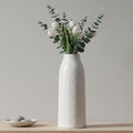 hjn Large White Vase for Flowers Ceramic Vase for Home Decor Tall Vases for Your Floor/Kitchen/Office/Living Room/Table- White Texture(Large)