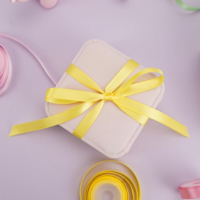 MEEDEE Pastel Rainbow Ribbon Assortment Satin Rainbow Colored Ribbon 3/8" X 50 Yards for Crafts, Gift Wrapping, Party Decoration, DIY Handmade Hair Bows