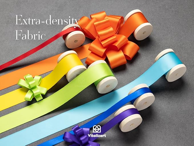 Vitalizart Ribbon for Crafts Satin 3/8 Inch Ribbon for Gift Wrapping Assorted Rainbow Fabric Silk Ribbon for Hair Bouquet Wedding Balloon 30 Yards