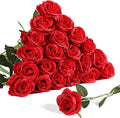 Nubry 24pcs Artificial Silk Roses Bulk,Fake Roses Flower with Stems Realistic Flowers for Wedding Centerpiece Home Party Decor(Red)