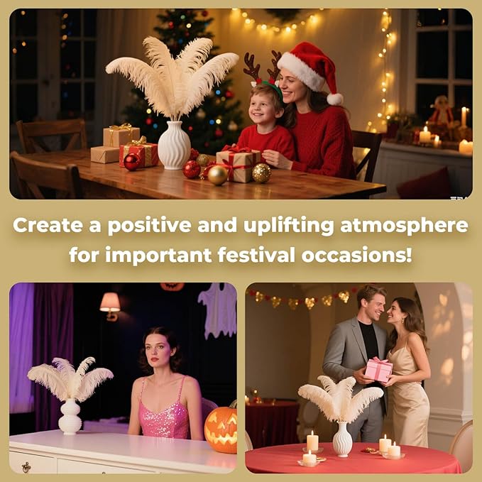 Piokio 20 pcs Natural Champange Ostrich Feathers Plumes 6-8 inch(15-20 cm) Bulk for DIY Clothes, Feather Pens, Dream Catcher, Gatsby Decorations