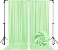 10 x 10 Feet Light Green Backdrop Curtain for Partie, Background Curtains for Photoshoot, Birthday, Wedding, Halloween, Thanksgiving, Christmas, New Year Party Decorations 5Ft x 10Ft, 2 Panels
