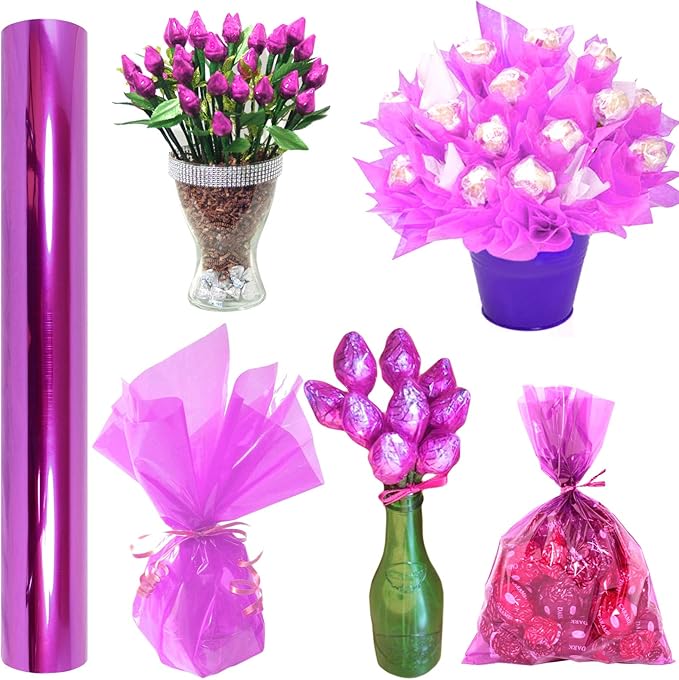 AnapoliZ Cellophane Wrap Roll Lavender | 100’ Ft. Long X 16” in. Wide | 2.3 Mil Thick Transparent Lavender | Gifts, Baskets, Treats, Cellophane Wrapping Paper | Colorful Cello Easter, Spring Color