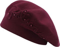 Winter Women French Beret Hat Kaschmir Solid Color Knitted Berets