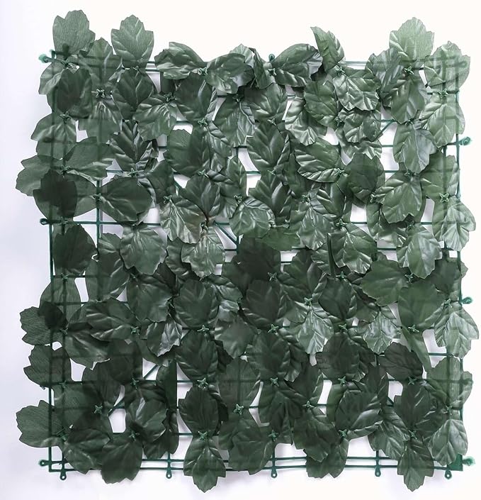 Efavormart 12 Pack Dark Green Artificial Ivy Privacy Screen Fence Wall Panel, Faux Leaf Hedge Greenery Garden Decor - 32 Sq. ft.