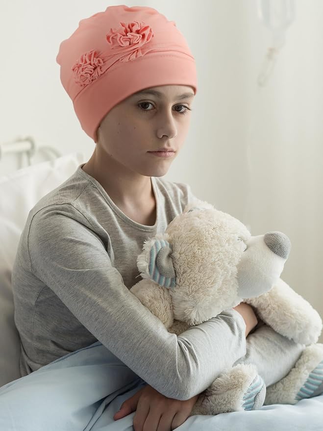 JenPen 6 Pcs Chemo Headwear for Women Stretchy Soft Turbans for Cancer Solid Beanie Flower Chemo Caps for Hair Loss