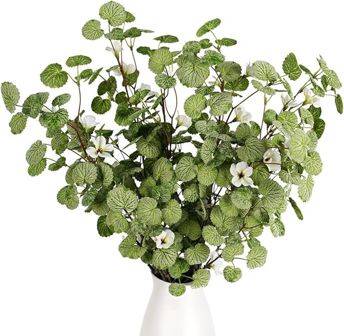 Melorca&Guilla Artificial Plants,3PCS 35" Green Faux Branches for Vase,Faux Greenery Stems Vase Branches Fake Plants Artificial Branches for Shop Garden Office Home Décor (3, Begonia)