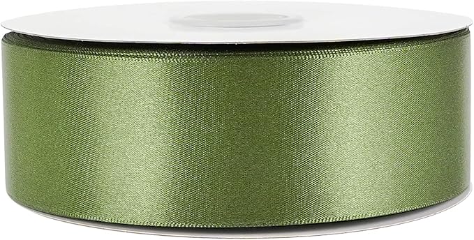 MEEDEE Moss Satin Ribbon 1-1/2 Inch Dark Green Ribbon Lux Double Faced Satin Ribbons by 50 Yards Green Polyester Satin Ribbons for Crafts, Weddings, Flower Bouquet, Holiday Decorating