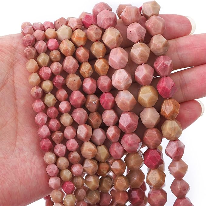 Faceted Natural Red Wood Marble Stone Round Beads 8mm 36cm/Strand for Jewelry Making