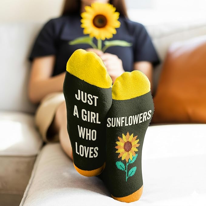 Sunflower Gifts for Women - Sunflowers Themed Socks, Ideal Gifts for sunflower Lovers, Perfect Socks for Women, Unique Stocking Stuffers, Ideal Gift For Birthday and Christmas