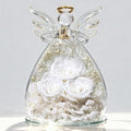 Beferr Christmas Birthday Gifts for Women, Mom Gifts for Christmas Fresh Flowers for Delivery Prime Forever Preserved Rose in Glass Angel Figurine Xmas Gifts for Grandma Wife Sister Her, White