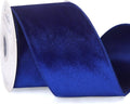 Ribbli Royal Blue Velvet Wired Ribbon 4 Inch Velvet with Satin Christmas Ribbon for Gift Wrapping Christmas Tree Decoration Crafts Wreaths Supplies-Continuous 10 Yards
