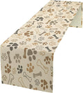 Dog Paw Table Runner,Kids Teens Cute Pet Animal Footprint Theme Pattern Print Tablecloth Burlap for Hotel Indoors Outdoor Dining Room Kitchen Home Decor,W13X L80 in