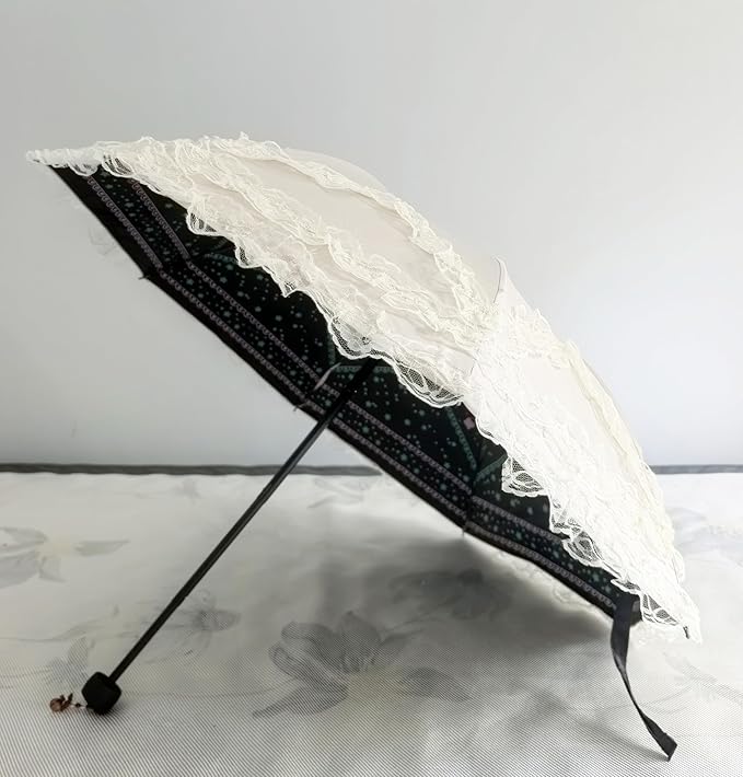 Vintage Lace Parasol Gothic Lolita Umbrella UV Sun Protection Witch Cosplay Photoshoot Props Party Decoration