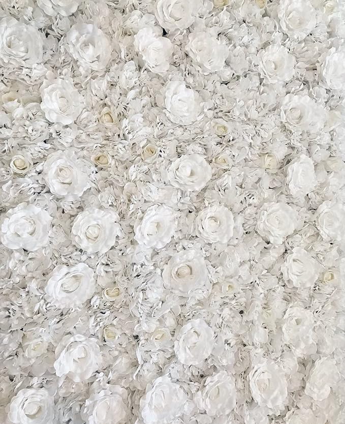 Flower Panels for Flower Wall (6 Pack) 24 Inch by 16 Inch Each | Flower Wall, Backdrop, Weddings, Event Decor, Bridal & Baby Shower, and Photography Décor (White)