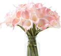 SITUMEIZI 24 PCS Pink Fake Flowers Artificial Calla Lily Silk Flowers Real Touch for Mother's Day Easter Home Kitchen Decor Wedding Bouquet Office Spring Decoration