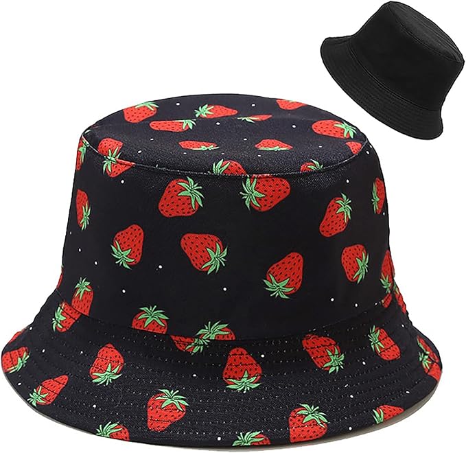 Malaxlx Unisex Bucket Hat Beach Sun Hat Aesthetic Fishing Hat for Men Women Teens, Reversible Double-Side-Wear