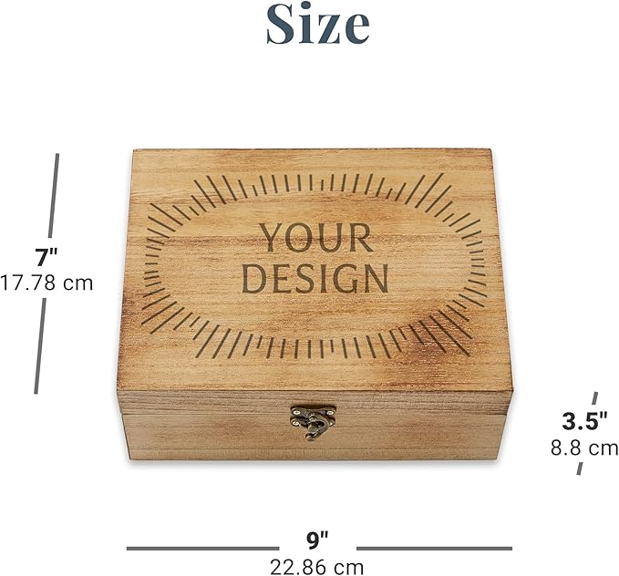 Let's Make Memories Personalized Wooden Keepsake Box With Hinged Lid - Wood Memento Box - Decorative Storage - Home Decor - For Couples, Wedding, Newlyweds - Laser Engraved - Love Script