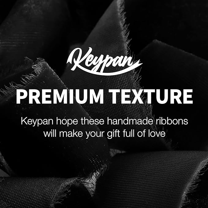 Velvet Ribbon for Gift Wrapping Black Handmade Fringe Ribbons for Crafts Bouquet Halloween Decorations 2 Rolls 1 1/2 Inch x 2 Yd (4 Yards Total)