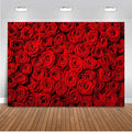 Avezano Valentine's Day Backdrop Rose Flower Wall Photo Background Red Rose Wedding Bridal Shower Photography Backdrop Mother's Day Birthday Party Dessert Table Banner (8x6ft)