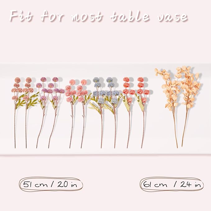 ZMTECH 12pcs Fake Flowers for Vase, Fall Bouquet Artificial Flowers for Home Decor, Silk Flowers with Stems for DIY Floral Arrangements Vase Fillers Home Decorations