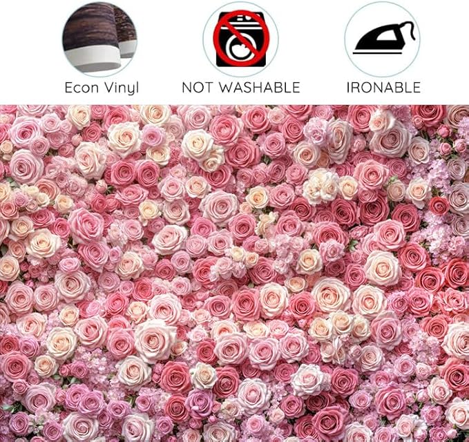 5 x 3 ft Pink Flower Wall Backdrop Floral Rose Floral Photography Backdrops Girls Princess Birthday Baby Shower Wedding Bridal Shower Photo Background Mothers Day Picture Cake Table Decoration Banner